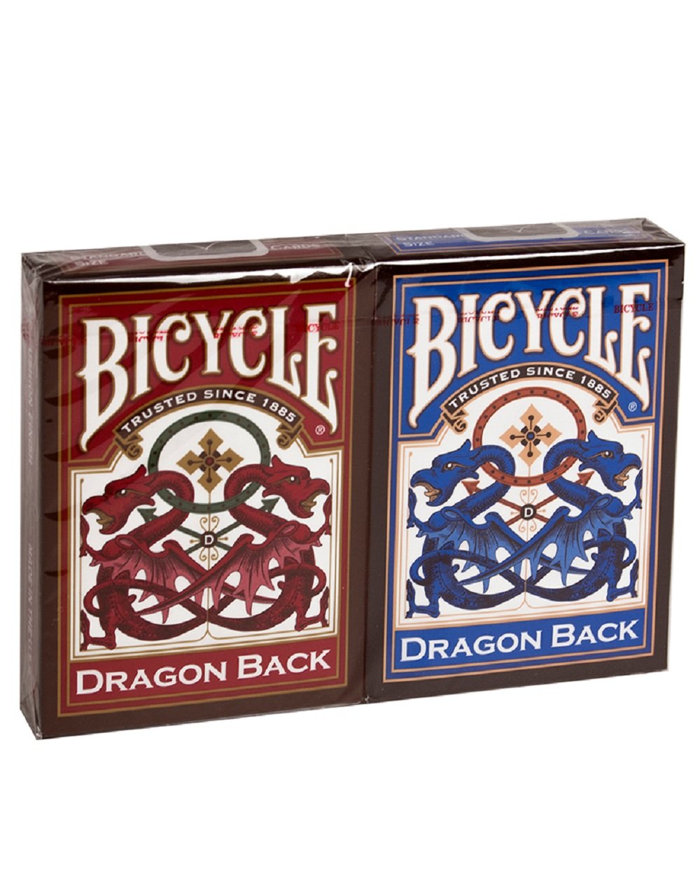 2 Pack Bicycle Dragon Back Decks Red & Blue Standard Poker Playing
